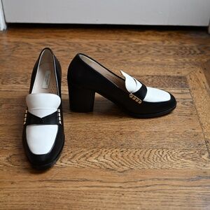 Cole Haan Tuxedo-Style Stacked Heel Loafer, size 6.5